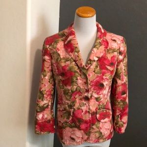 Ann Taylor floral button down blazer size 8
